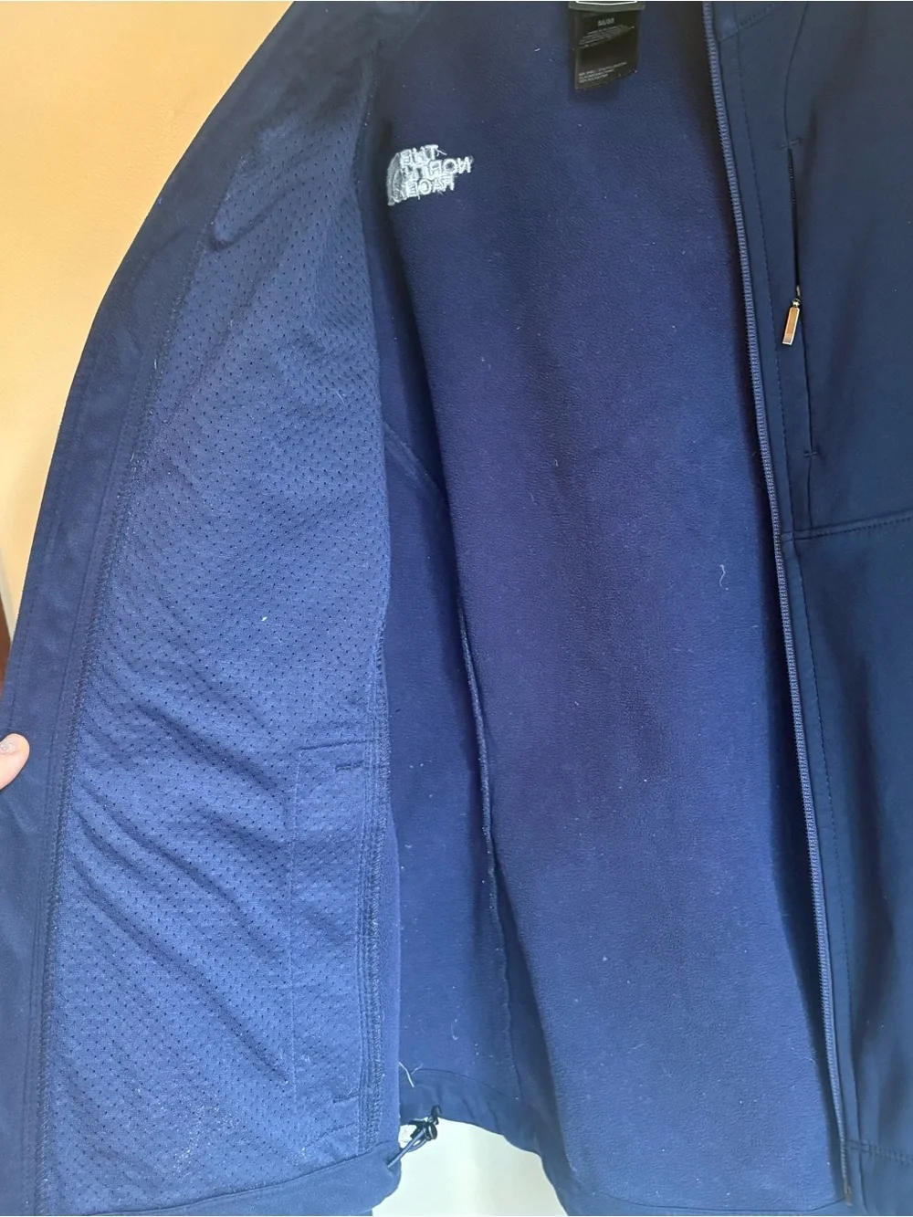 The North Face Navy Blue Softshell Jacket with Chest Logo